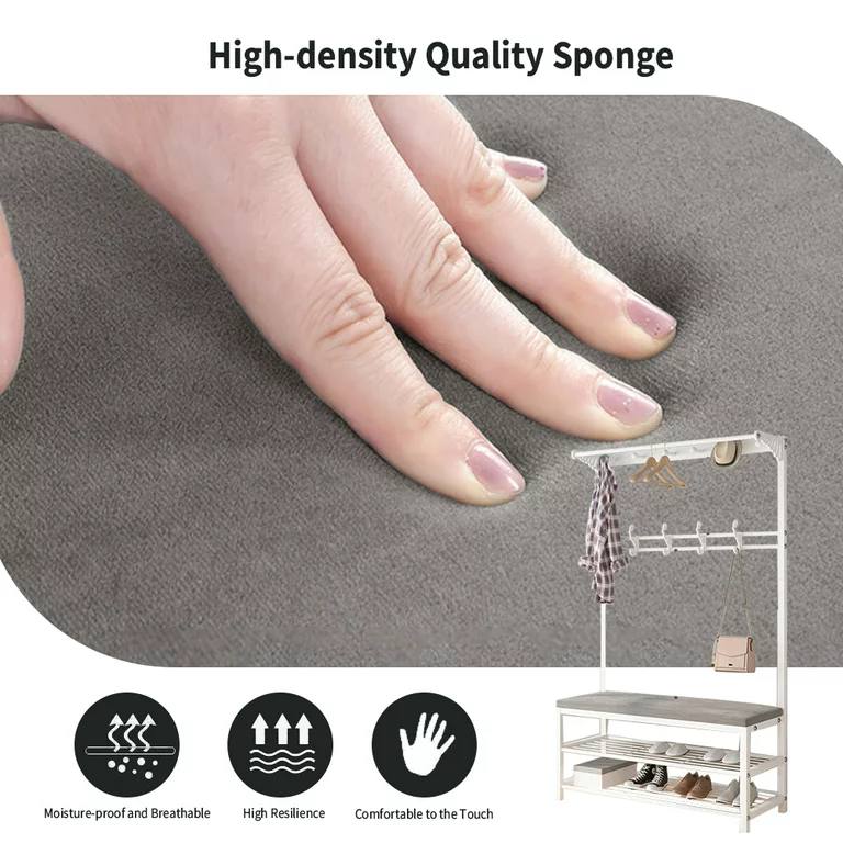 80cm Metal Stand Cloth and Shoe Holder Bench